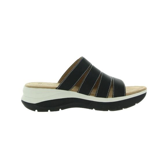 WHITE MOUNTAIN FOOTBEDS Womens Black OutFascinate Wedge Slide Sandals 9 M - Picture 3 of 3